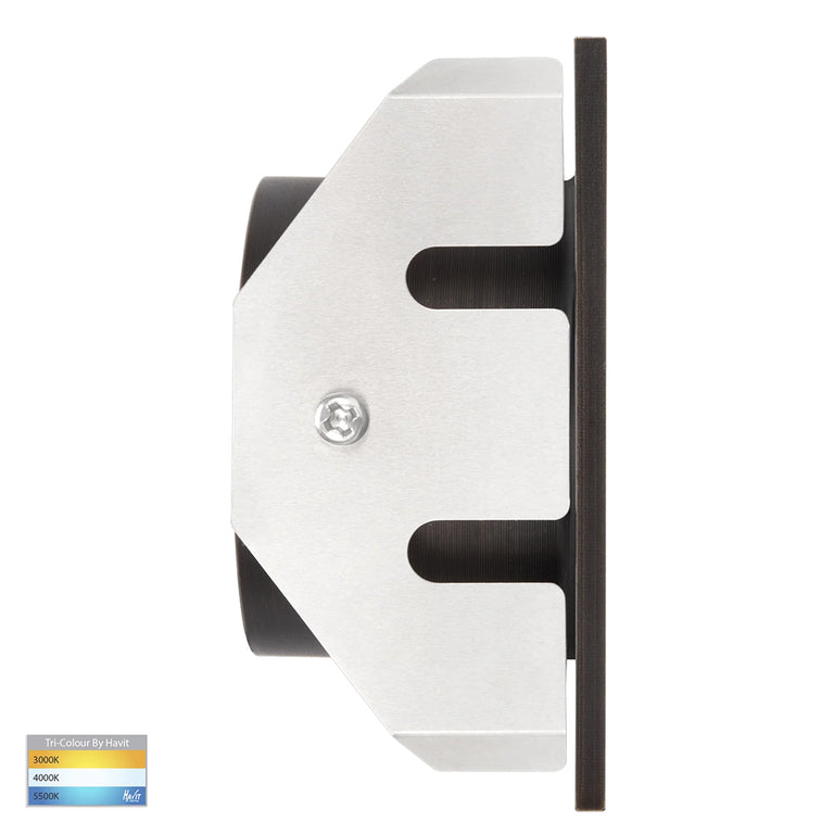 Reces 2.5W CCT 12V DC LED Square Step Light Antique Brass - HV3215T-AB-12V