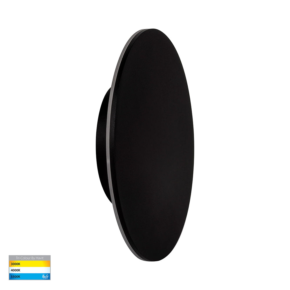 Halo 18W CCT 240V LED 250mm Round Wall Light Black - HV3593T-BLK