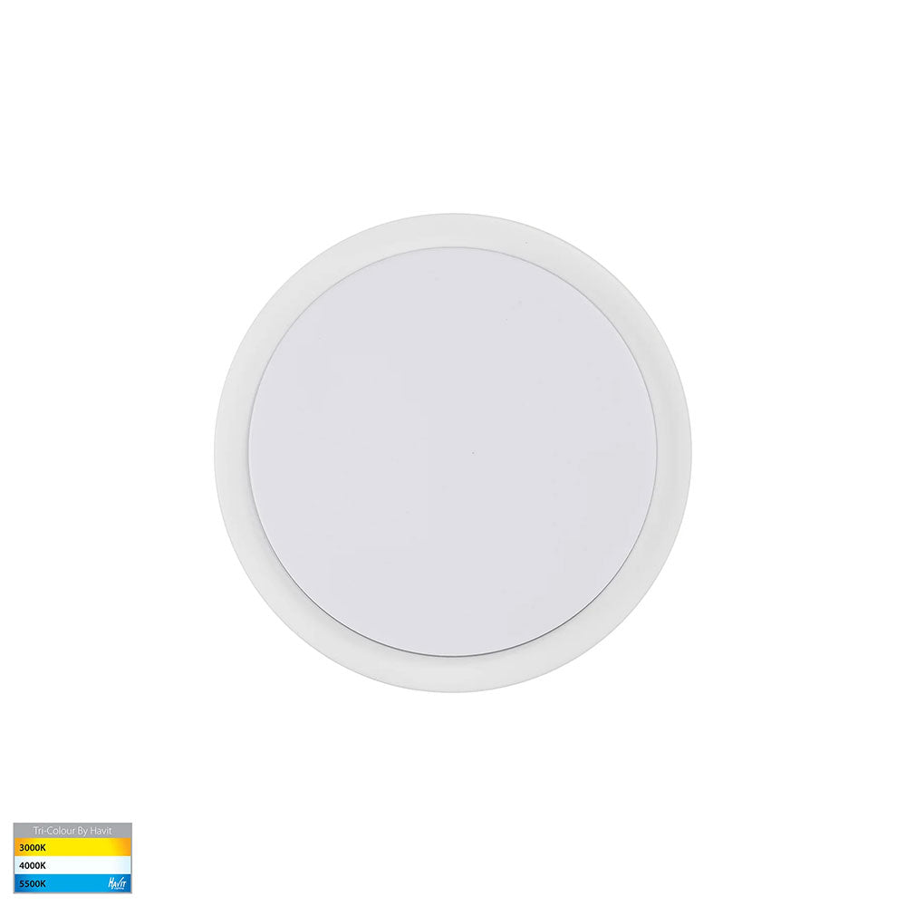 Liptor 10W CCT 240V LED 200mm Round  Oyster Light White - HV36051T-WHT