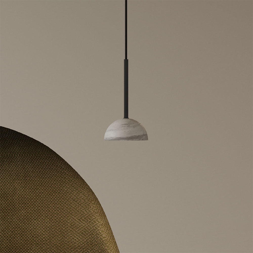 Dussa LED Pendant Black / Travertine - ARO.C1307/NEG-TRA