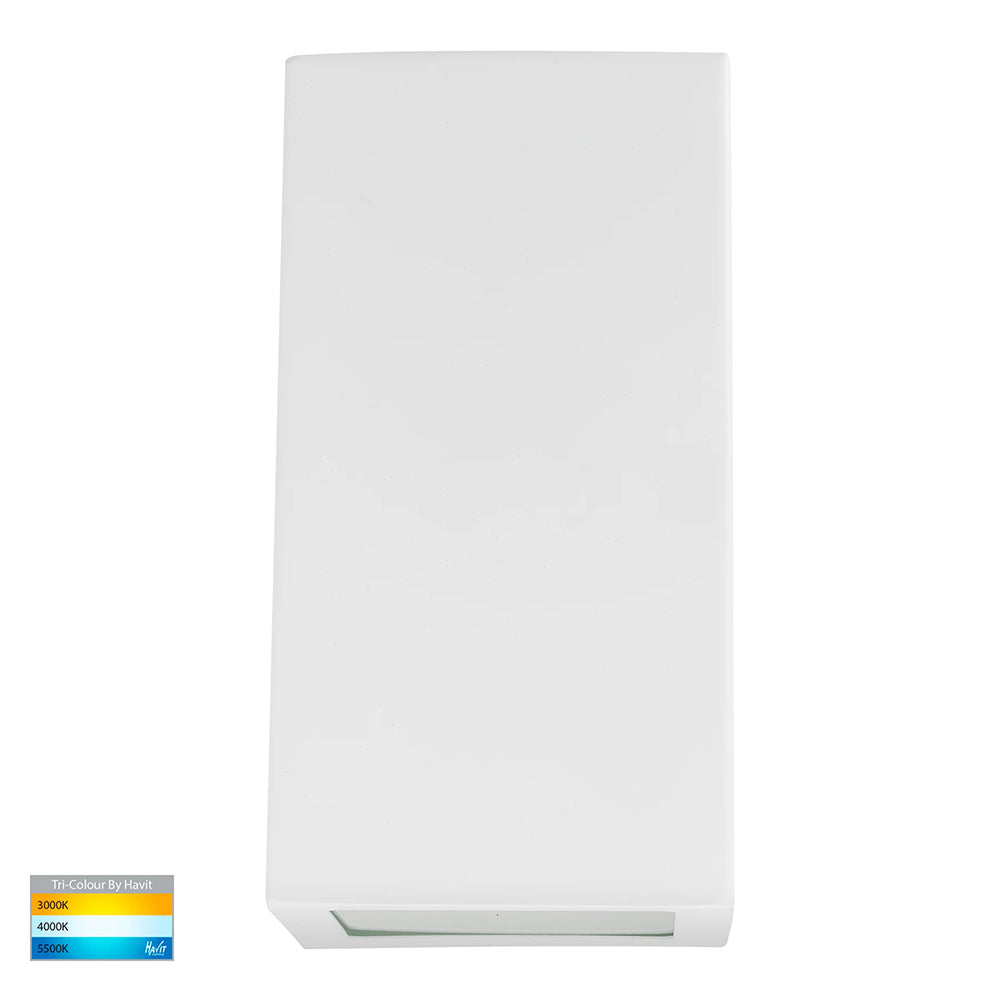 Taper 9W CCT 240V E27 LED Wall Wedge Light Matt White - HV3601T-WHT