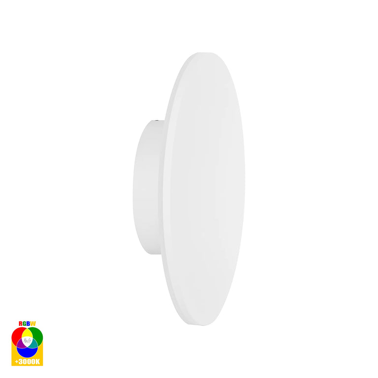 Halo 12W CCT 12V DC LED 200mm Round  Wall Light White / RGBW - HV3592RGBW-WHT