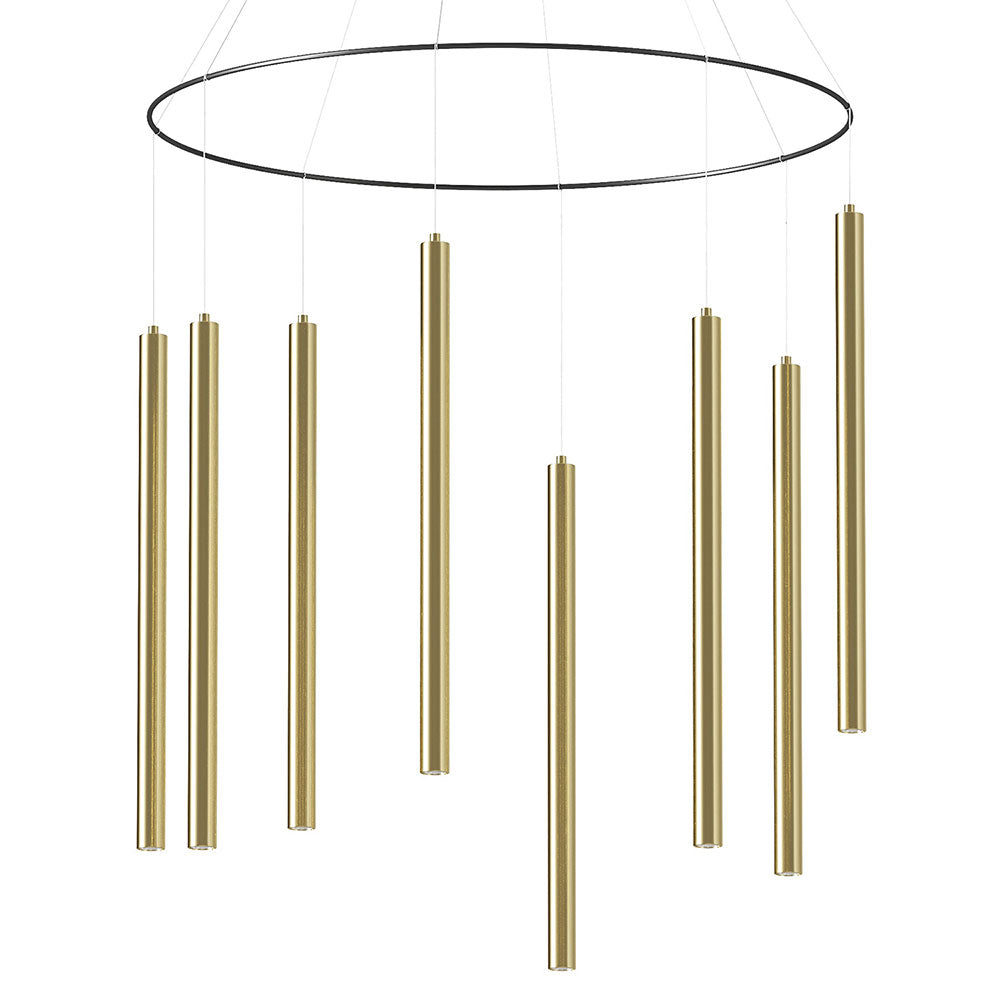 Mika 8 Light LED Multi Pendant Matt Black / Gold - ARO.C1204/8/ORO