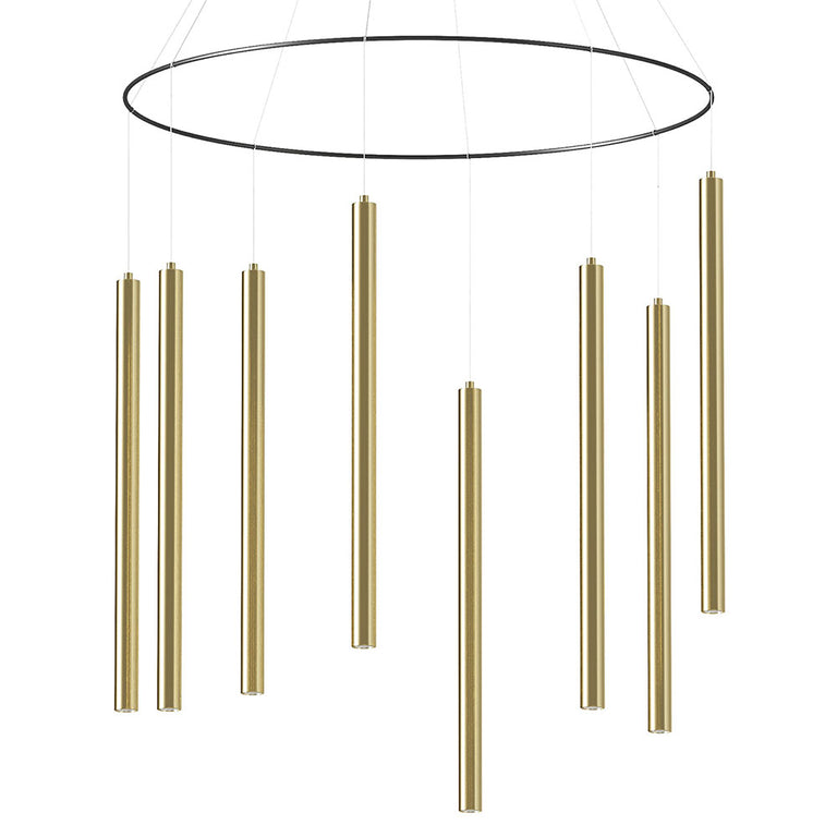 Mika 8 Light LED Multi Pendant Matt Black / Gold - ARO.C1204/8/ORO