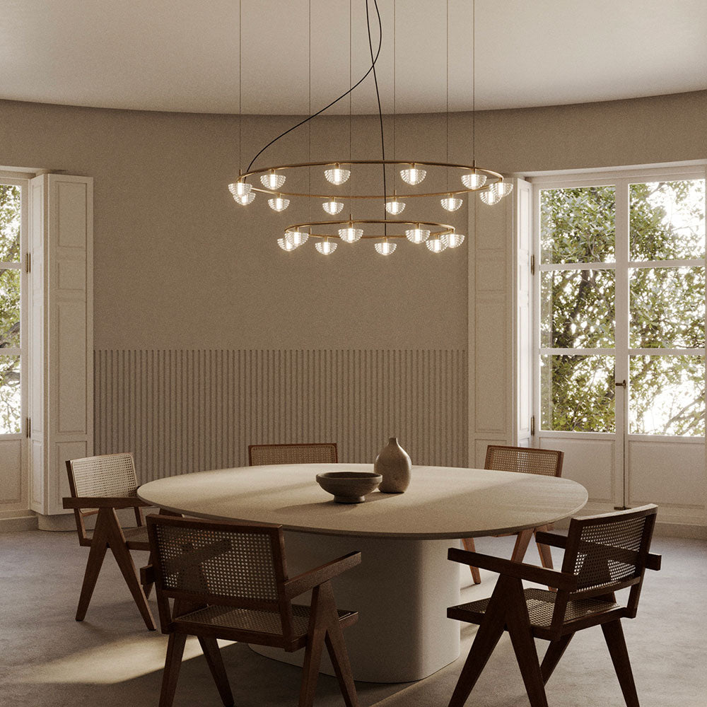 Hado 10 Light LED Chandelier Aged Gold - ARO.C1331/10