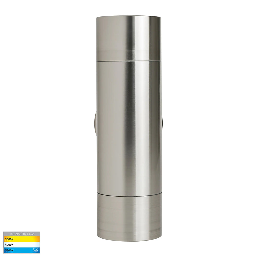 Maxi Tivah 2 x 12W CCT 240V LED Up / Down Wall Light 316 Stainless Steel - HV1008T