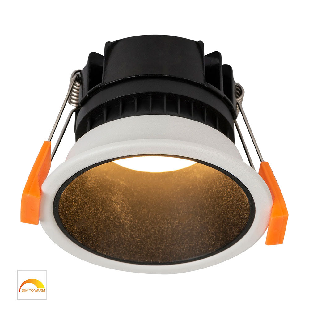 Gleam 9W 240V LED 82mm Downlight White & Black / Warm - HV5529D2W-WB