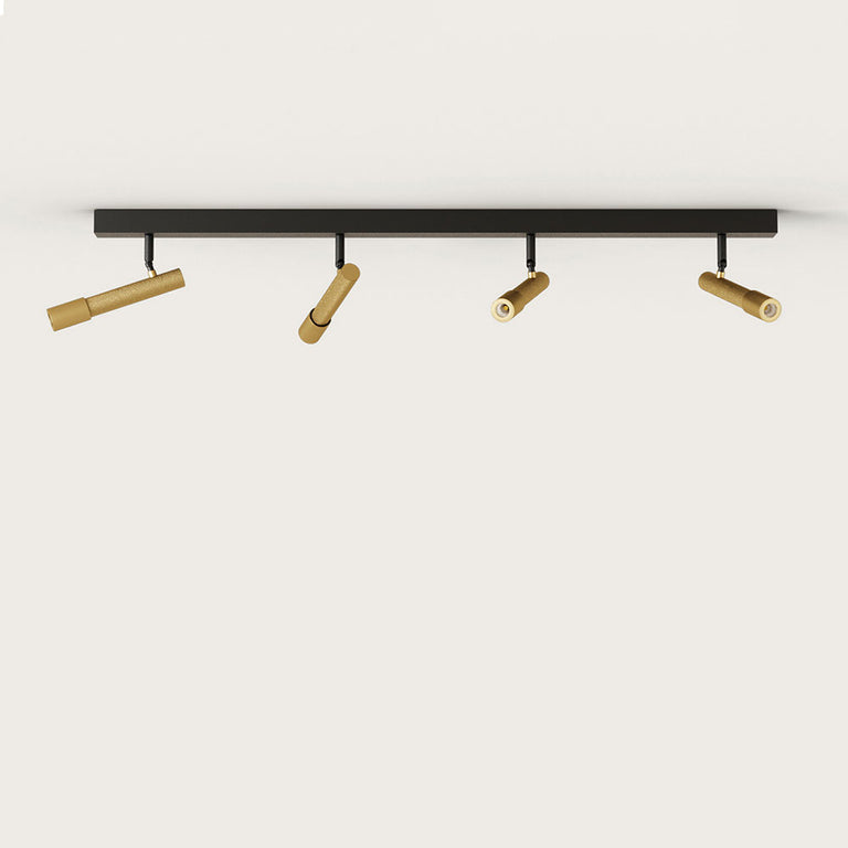 Ycro 4 Light LED Ceiling Light Matt Black / Matt Brass - ARO.T1297/4/NEG-ORO