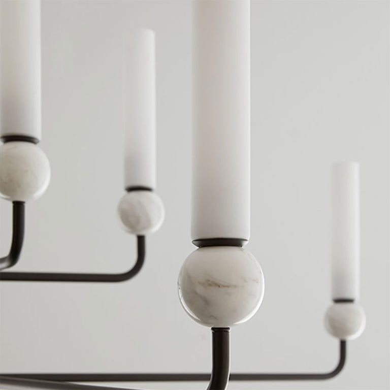 Delie 8 Light LED Pendant Matt Black / White - ARO.C1224/8/NEG