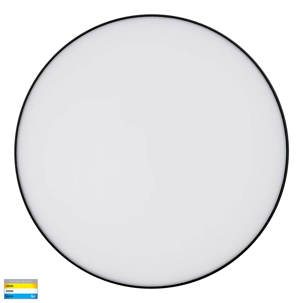 Nella 30W CCT 240V LED 320mm Surface Mounted Oyster Light Black - HV5893T-BLK