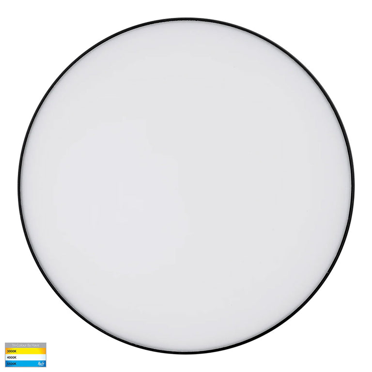 Nella 30W CCT 240V LED 320mm Surface Mounted Oyster Light Black - HV5893T-BLK