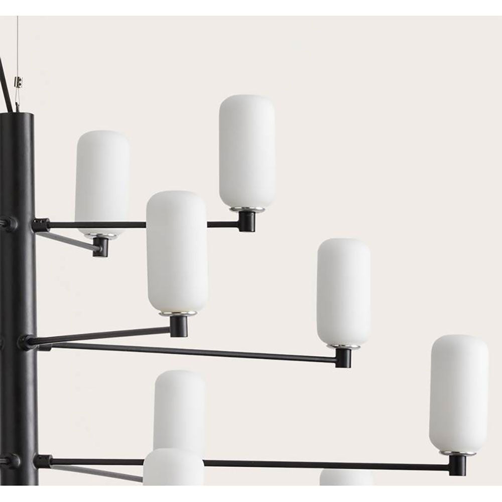 Gand LED 20 Light Pendant Matt Black / Opal - ARO.C1271/NEG/OPAL