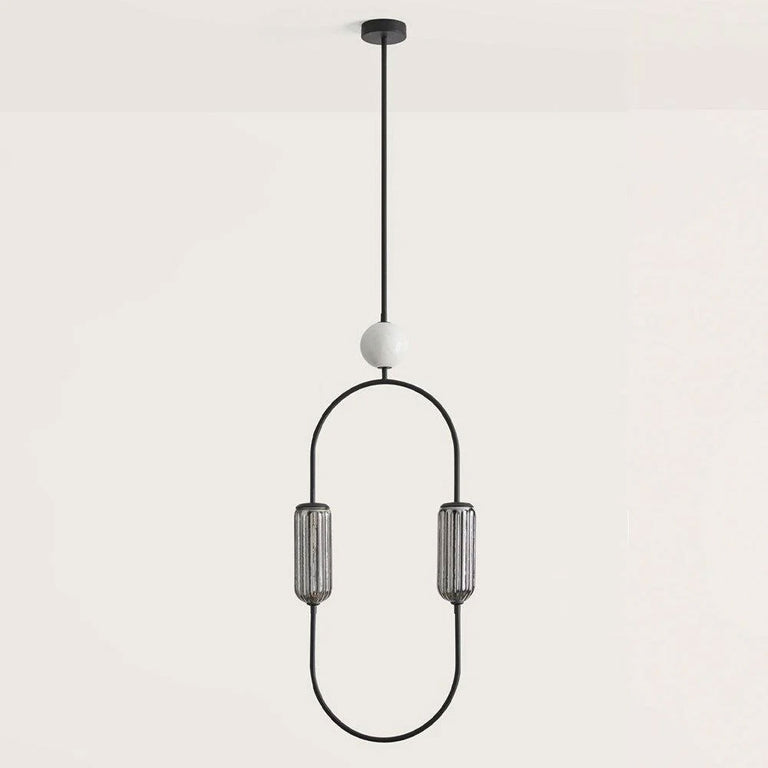 Clip LED 2 Light Pendant Matt Black / White - ARO.C1265/NEG