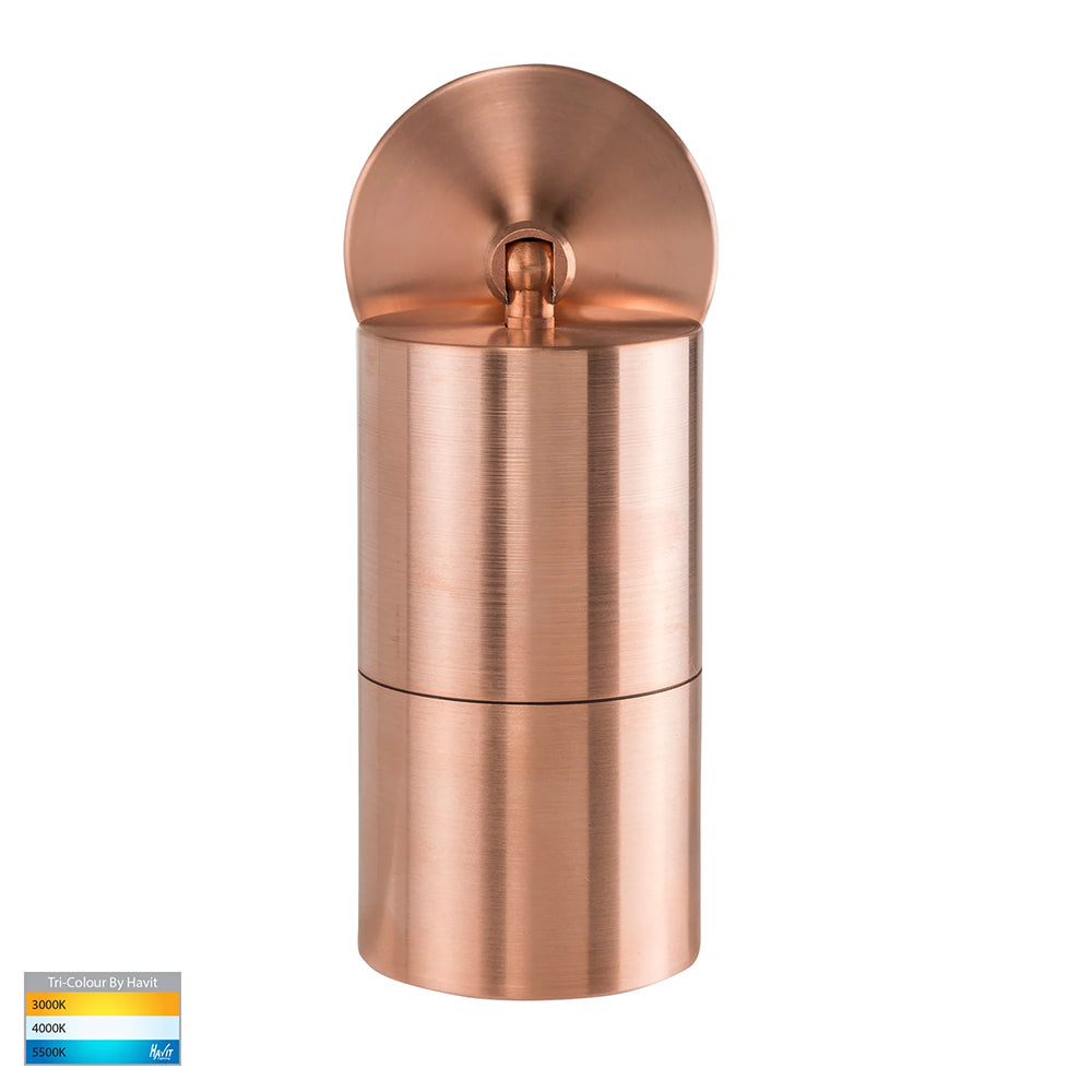 Tivah 9in1 CCT 240V GU10 LED Adjustable Wall Light Solid Copper - HV1215T
