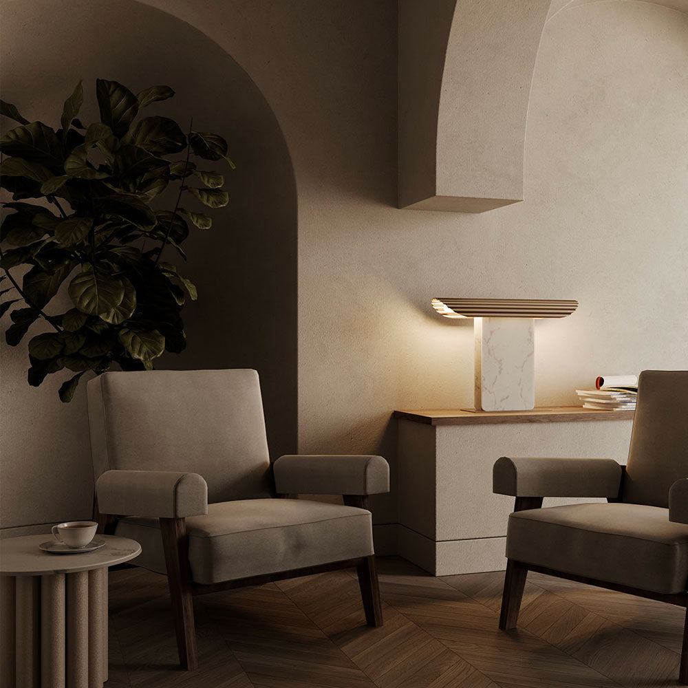 Hold LED Table Lamp Aged Gold / White - ARO.S1326/ORO-BCO
