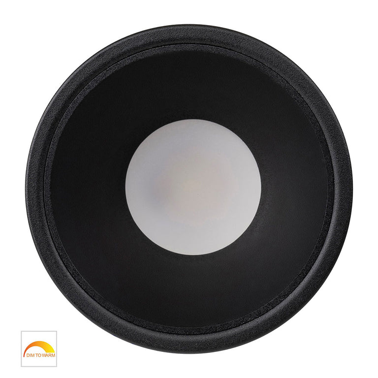 Gleam 9W 240V LED 97mm Downlight Black & Black / Warm - HV5528D2W-BB