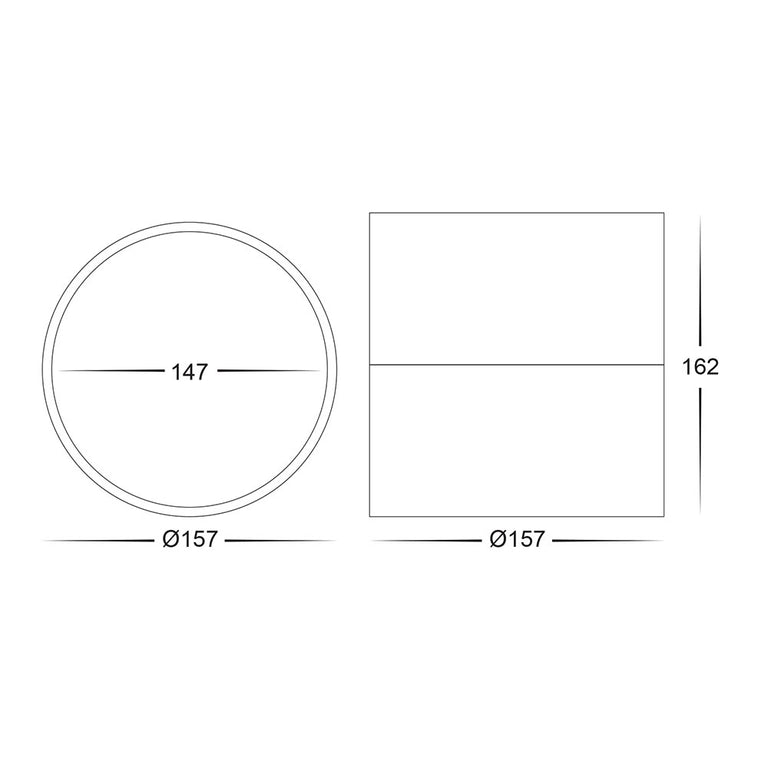 Nella 18W CCT 240V LED Surface Mounted Round Downlight & Extension Black - HV5805T-BLK-EXT