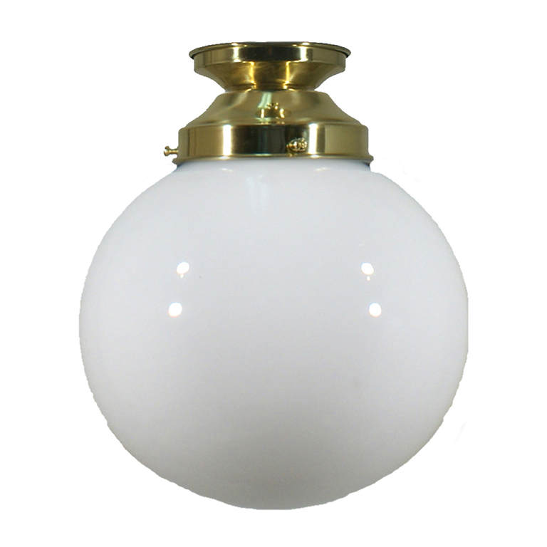 DIY Batten Fix Brass With 8" Sphere Opal Glass - LOI3000044A