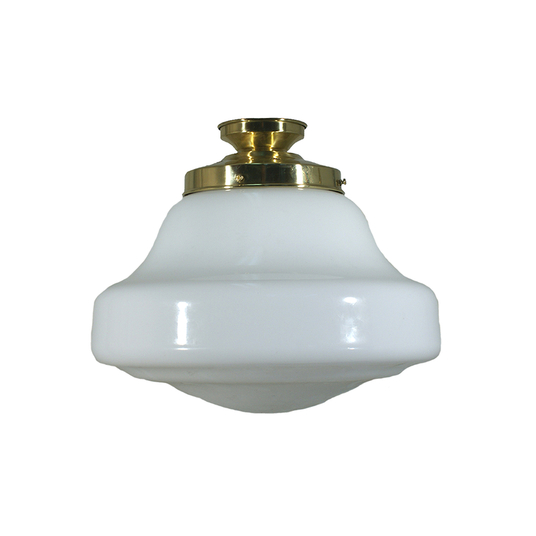 DIY Batten Fix Brass With Lincoln Schoolhouse Opal Matt Glass - LOI3000066A