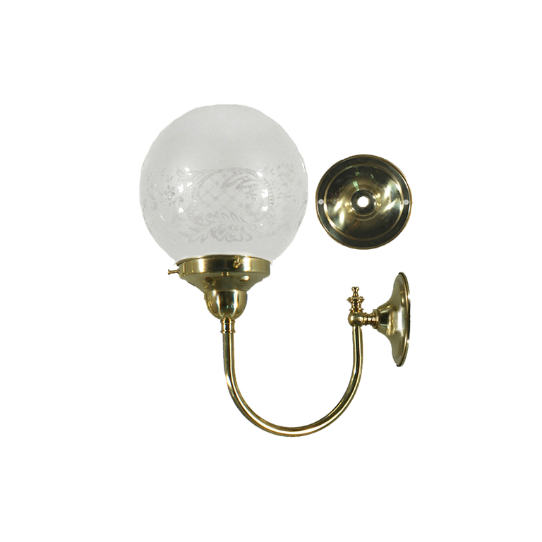 Luke Wall Light Brass With Sheffield Glass - LOI3000187A