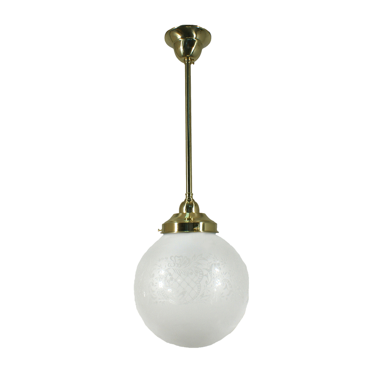 Single Rod Pendant Brass With 8" Sheffield Glass - LOI3000258A