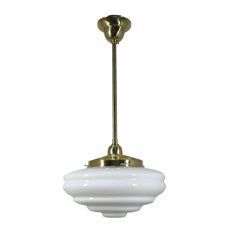 Single Rod Pendant Brass With Chateau Opal Matt Glass - LOI3000268A
