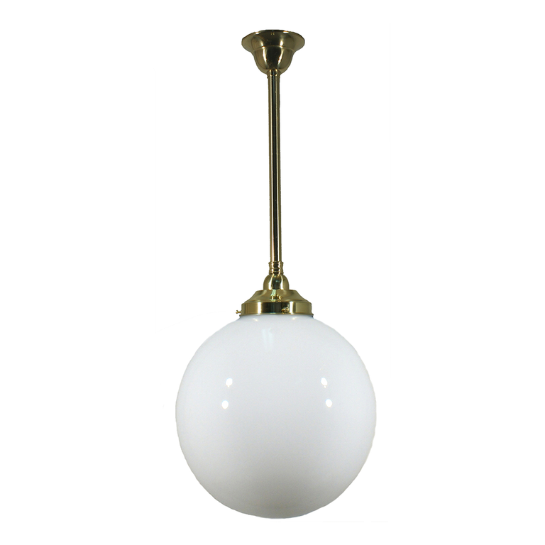 Single Rod Pendant Brass With 12" Sphere Opal Glass - LOI3000278A