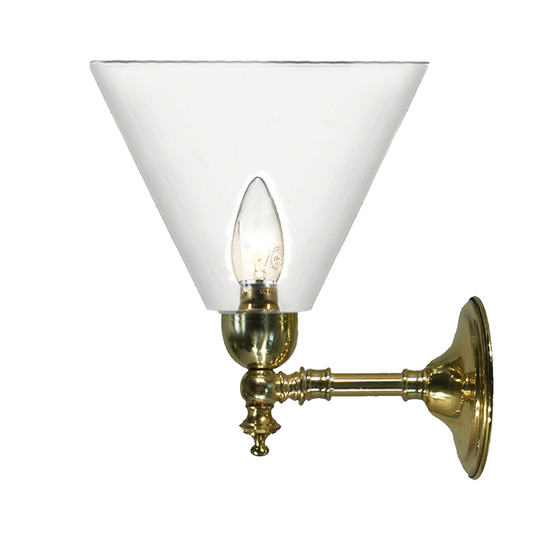 Waubra Wall Light Brass With Cono Clear Glass - LOI3000333A