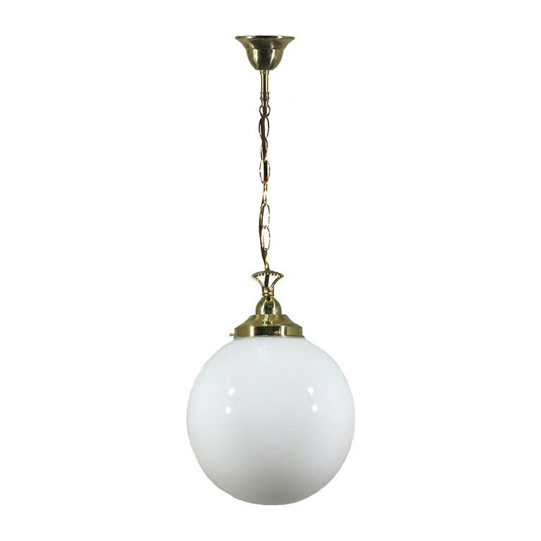 Single Chain Pendant Brass With 10" Sphere Opal Glass - LOI3001190A