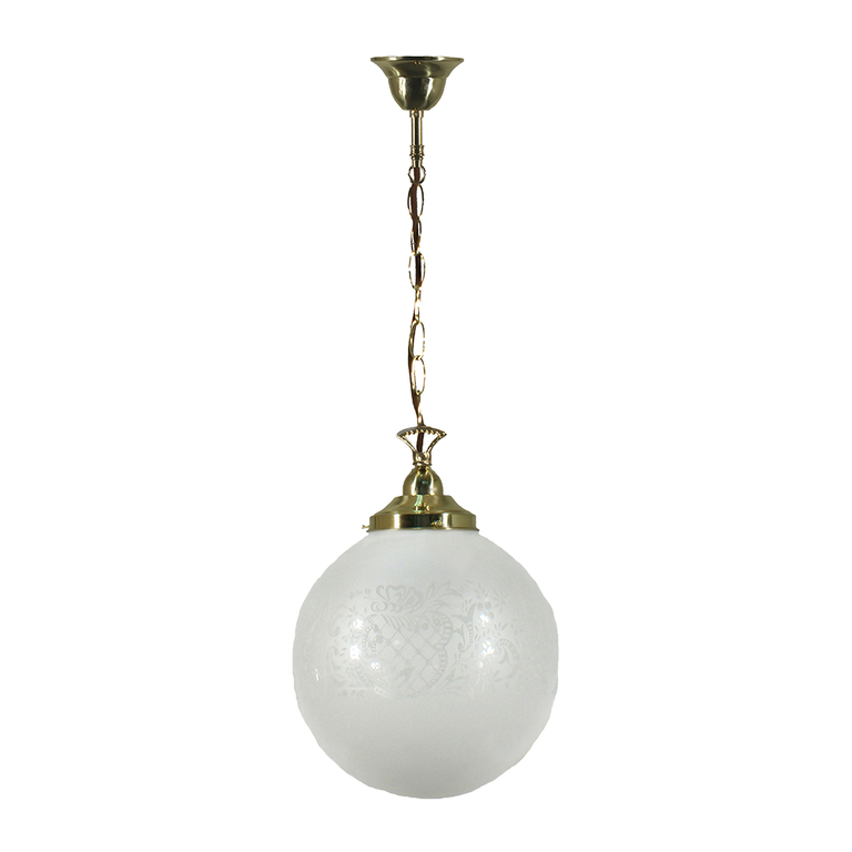 Single Chain Pendant Brass With 10" Sheffield Glass - LOI3001191A