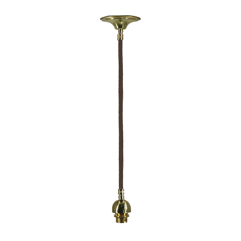 Cloth Brown Cord Suspension Brass - LOI3006037