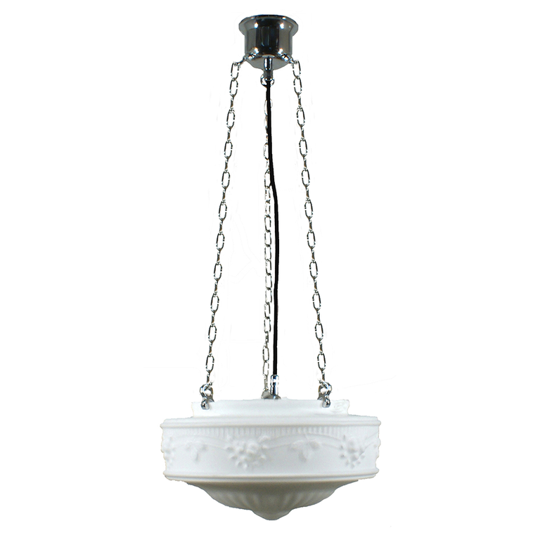 3 Chain Suspension Pendant Chrome With 11" Senator Opal Matt Glass - LOI3010004A