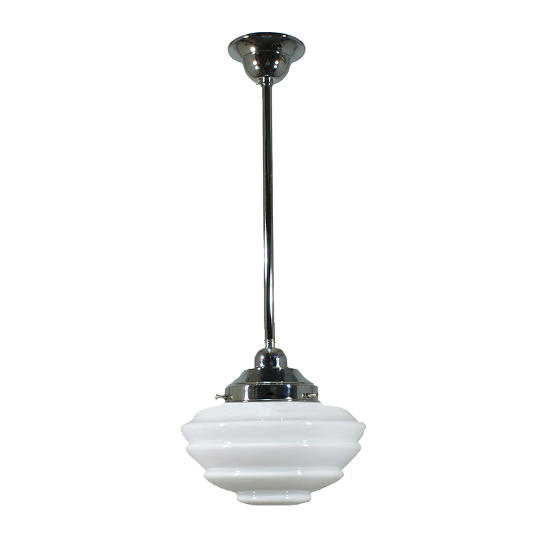 Single Rod Pendant Chrome With Cannes Opal Gloss Glass - LOI3010190A