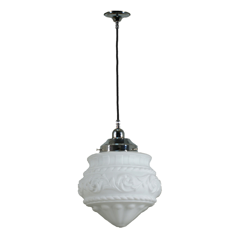 Single Cord Pendant Chrome With 8" Premier Opal Matt Glass - LOI3010230A