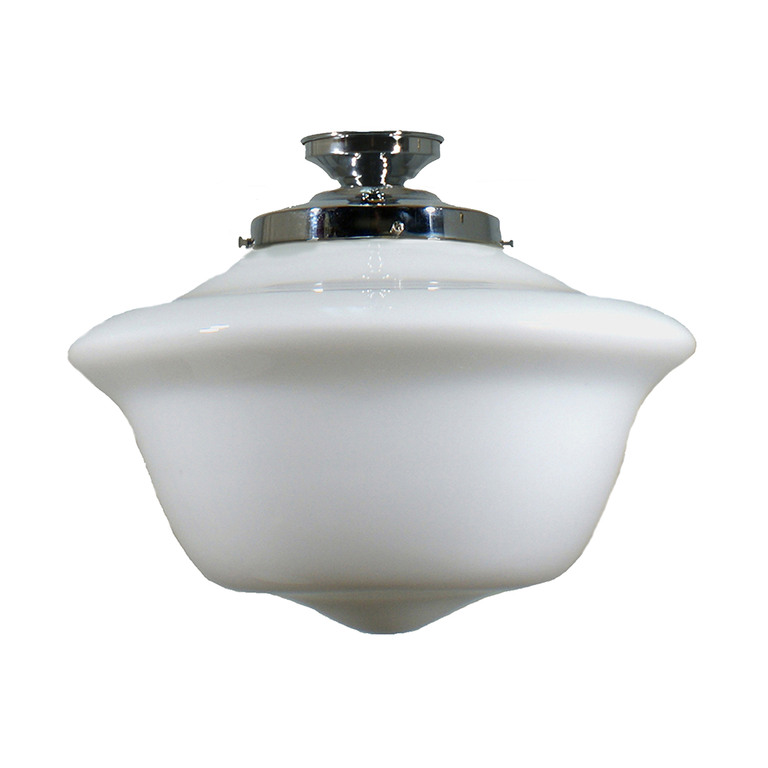 DIY Batten Fix Chrome With 16" Victorian Schoolhouse Opal Matt Glass - LOI3010232A