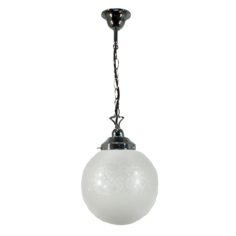 Single Chain Pendant Chrome With 10" Sheffield Glass - LOI3010242A