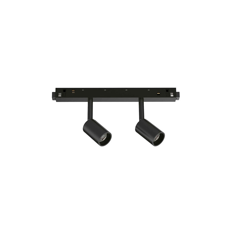 Ego Magnetic Double 2 x 5W LED Dimmable Track Light Black / Warm White - 303604