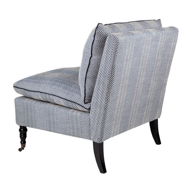 Candace Occasional Chair Chevron Blue Linen - 31024