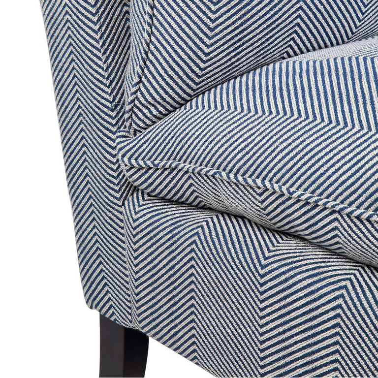 Candace Occasional Chair Chevron Blue Linen - 31024