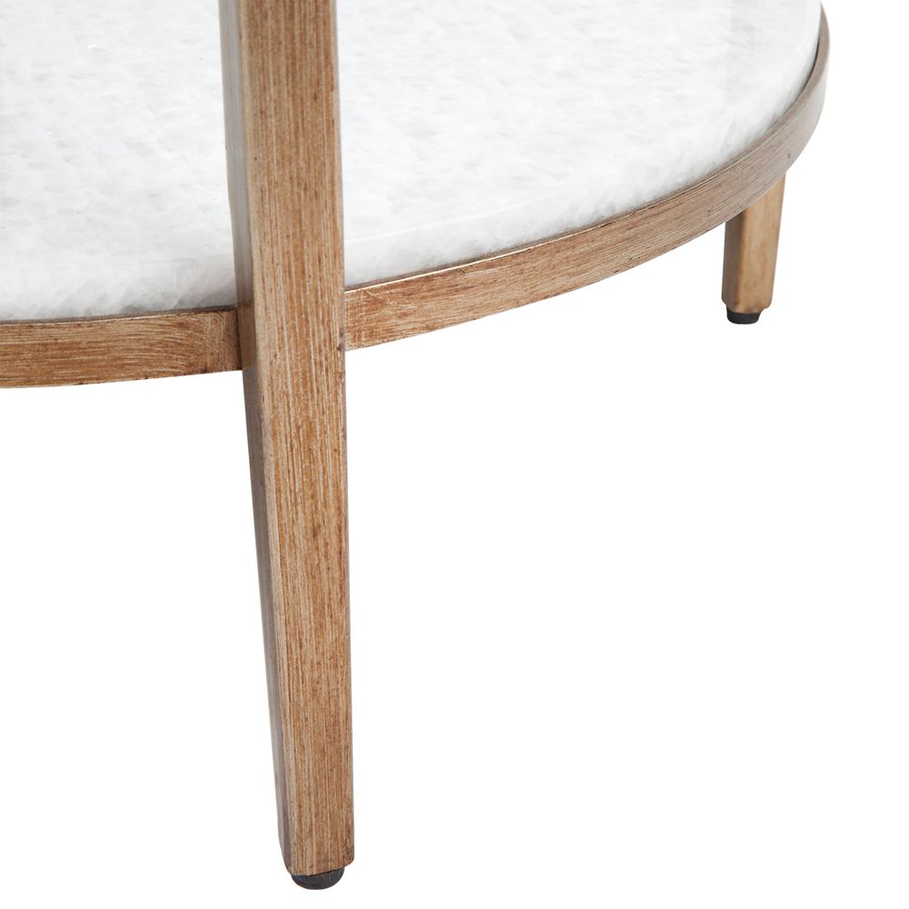 Chloe Stone Side Table Antique Gold - 31169