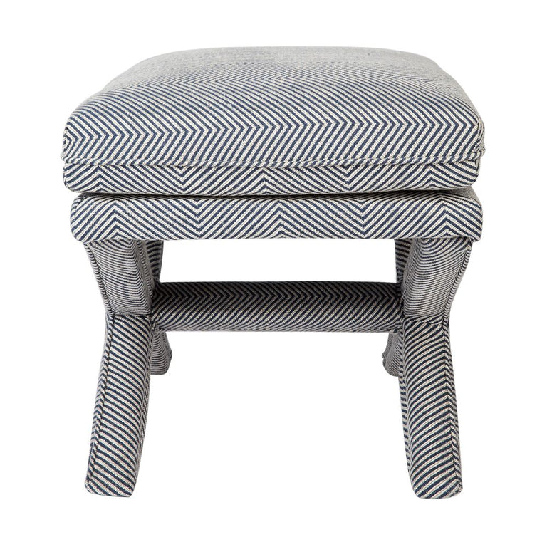 Candace Stool Chevron Blue Linen - 31655