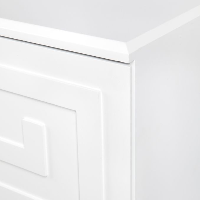 Greek Key Bedside Table White - 31708