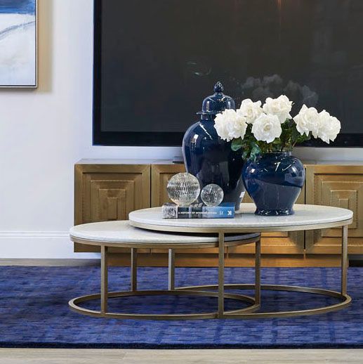 Chloe Stone Nesting Coffee Tables Antique Gold - 31730