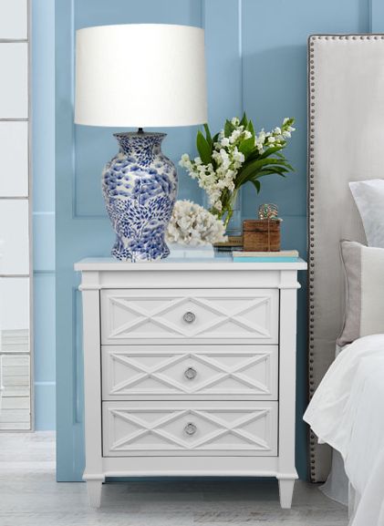 Plantation Bedside Table Large White - 31736