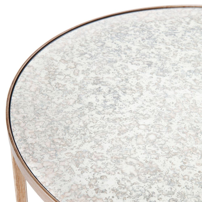 Cocktail Mirrored Side Table Antique Gold - 32190