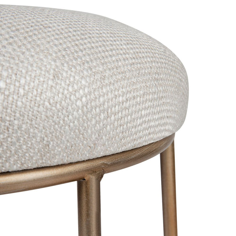 Aiden Gold Steel Kitchen Stool Natural Linen - 32201