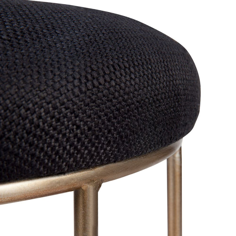 Aiden Gold Steel Kitchen Stool Black Linen - 32202