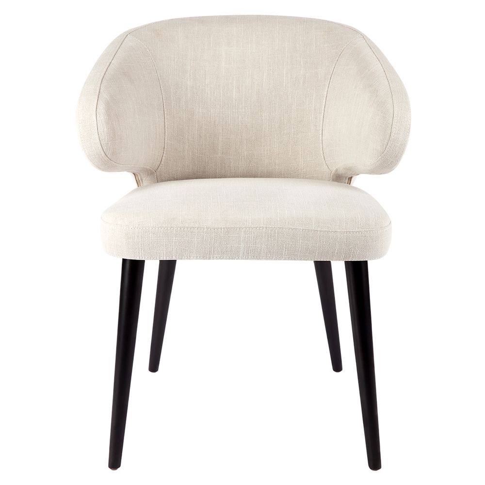Harlow Black Dining Chair Natural Linen - 32205