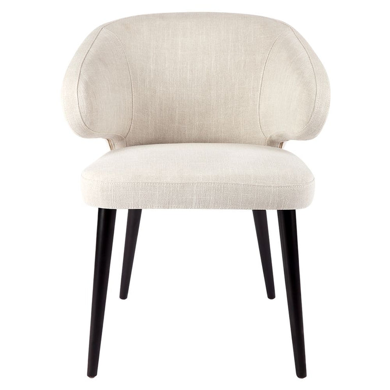 Harlow Black Dining Chair Natural Linen - 32205