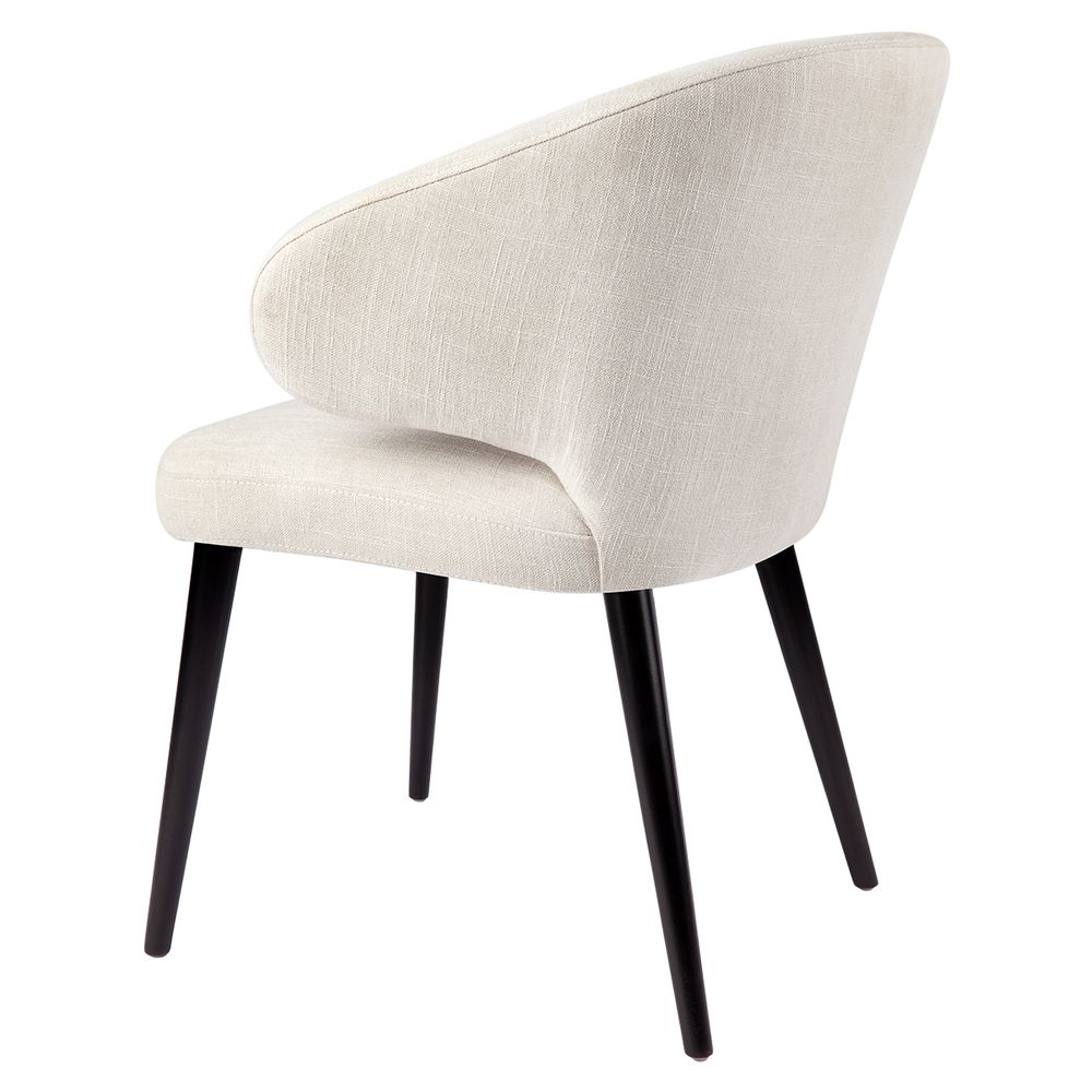Harlow Black Dining Chair Natural Linen - 32205
